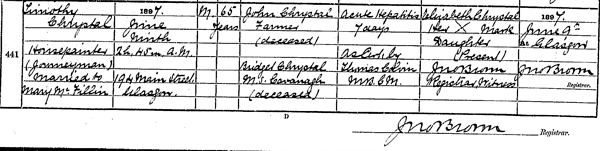 1987-06-09 DEA Timothy Chrystal husband of Mary McFillan [[N092-clip]]