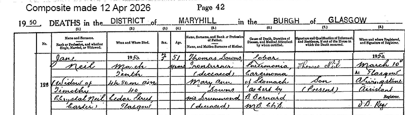 1950-03-10 DEA Jane Neil or Downs wife of Timothy Chrystal Neil [[N125-clip]]