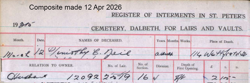 1935-03-12 BUR Timothy Chrystal Neil husband of Jane Downs [[N146-clip]]